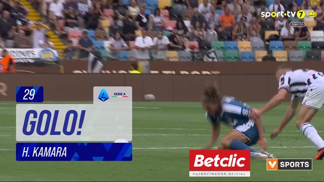 GOLO! Udinese, H. Kamara aos 29', Udinese 1-0 Como