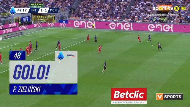 GOLO! Internazionale, P. Zieliński aos 48', Internazionale 2-1 Monza