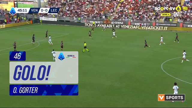 GOLO! Lecce, O. Gorter aos 46', Venezia 0-1 Lecce