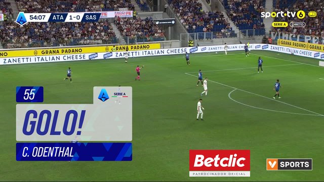 GOLO! Sassuolo, C. Odenthal aos 55', Atalanta 1-1 Sassuolo