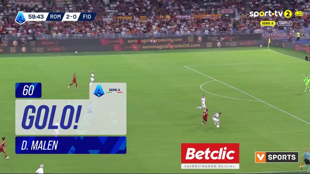 GOLO! Roma, D. Malen aos 60', Roma 3-0 Fiorentina
