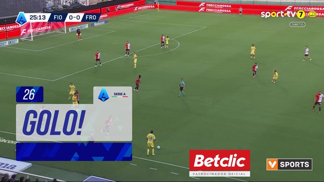 GOLO! Frosinone aos 26', Fiorentina 0-1 Frosinone