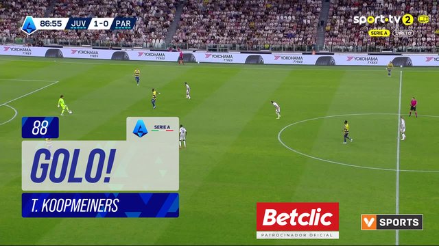 GOLO! Juventus, T. Koopmeiners aos 88', Juventus 2-0 Parma