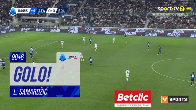 GOLO! Atalanta, L. Samardžić aos 90'+6', Atalanta 1-0 Bologna