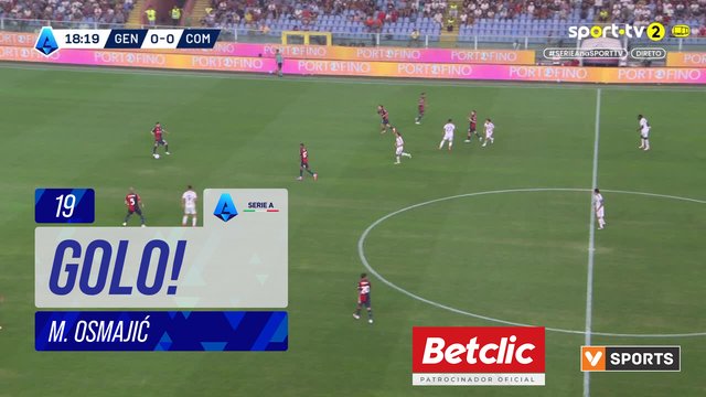 GOLO! Genoa, M. Osmajić aos 19', Genoa 1-0 Como