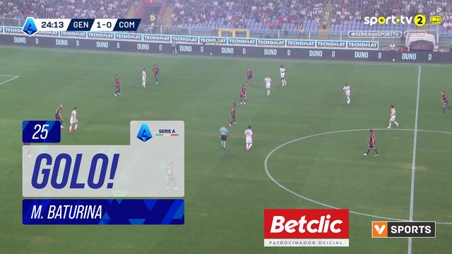 GOLO! Como, M. Baturina aos 25', Genoa 1-1 Como