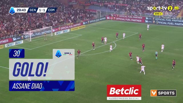 GOLO! Como, Assane Diao aos 30', Genoa 1-2 Como