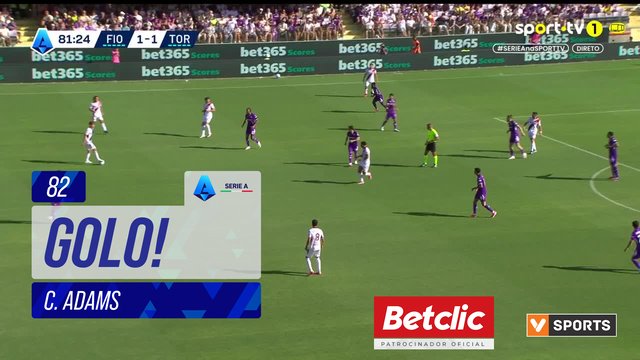 GOLO! Torino, C. Adams aos 82', Fiorentina 1-2 Torino