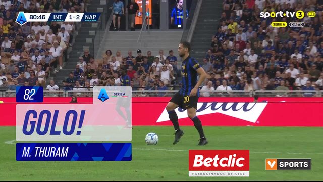 GOLO! Internazionale, M. Thuram aos 82', Internazionale 2-2 Napoli
