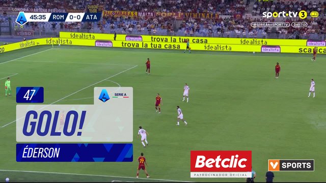 GOLO! Atalanta, Éderson aos 47', Roma 0-1 Atalanta
