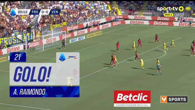 GOLO! Frosinone, A. Raimondo aos 21', Frosinone 1-0 Venezia