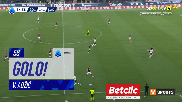 GOLO! Sassuolo, V. Adžić aos 56', Bologna 1-2 Sassuolo