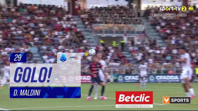 GOLO! Cagliari, D. Maldini aos 29', Cagliari 1-0 Lecce