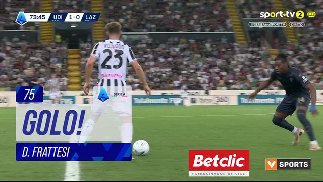 GOLO! Lazio, D. Frattesi aos 75', Udinese 1-1 Lazio