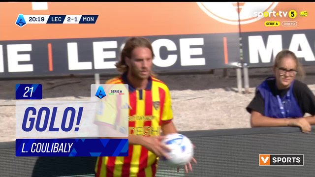 GOLO! Lecce, L. Coulibaly aos 21', Lecce 3-1 Monza