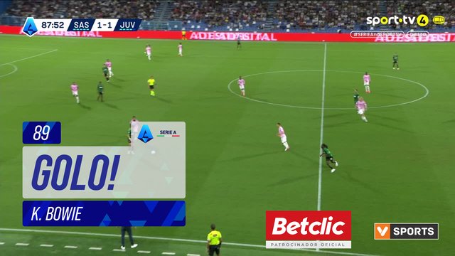 GOLO! Sassuolo, K. Bowie aos 89', Sassuolo 2-1 Juventus