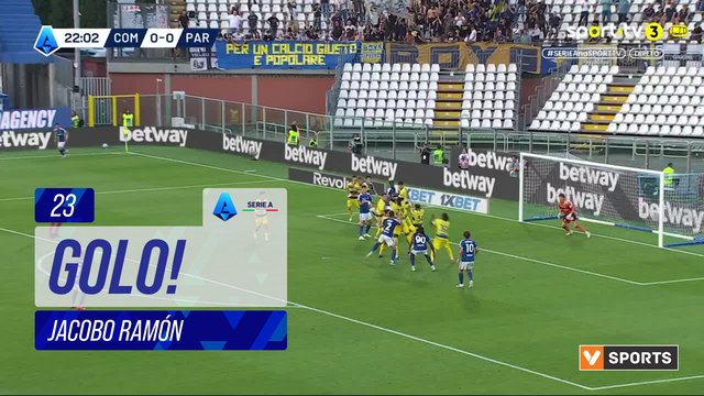 GOLO! Como, Jacobo Ramón aos 23', Como 1-0 Parma