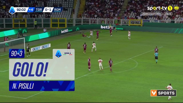 GOLO! Roma, N. Pisilli aos 90'+3', Torino 0-2 Roma