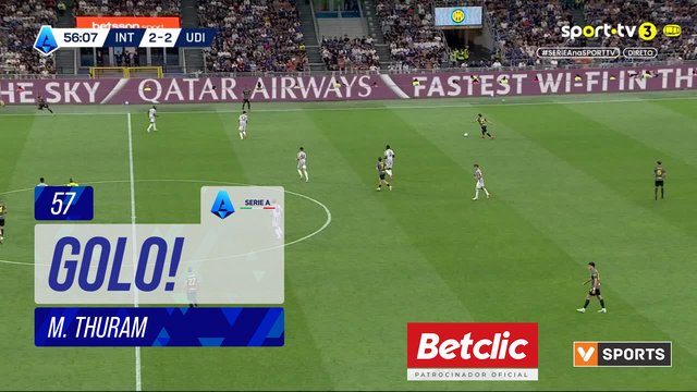 GOLO! Internazionale, M. Thuram aos 57', Internazionale 3-2 Udinese