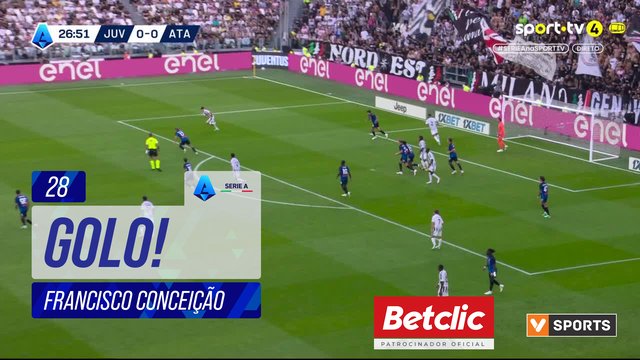 GOLO! Juventus, Francisco Conceição aos 28', Juventus 1-0 Atalanta