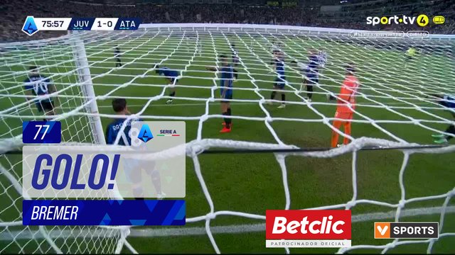 GOLO! Juventus, Bremer aos 77', Juventus 2-0 Atalanta