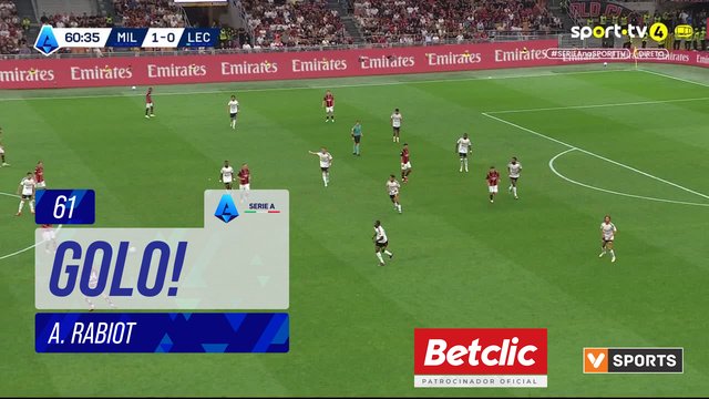 GOLO! Milan, A. Rabiot aos 61', Milan 2-0 Lecce