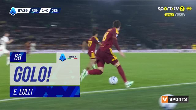 GOLO! Roma, E. Lulli aos 68', Roma 2-0 Genoa