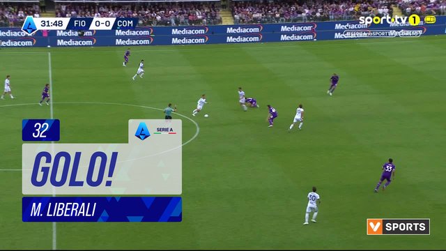 GOLO! Como, M. Liberali aos 32', Fiorentina 0-1 Como