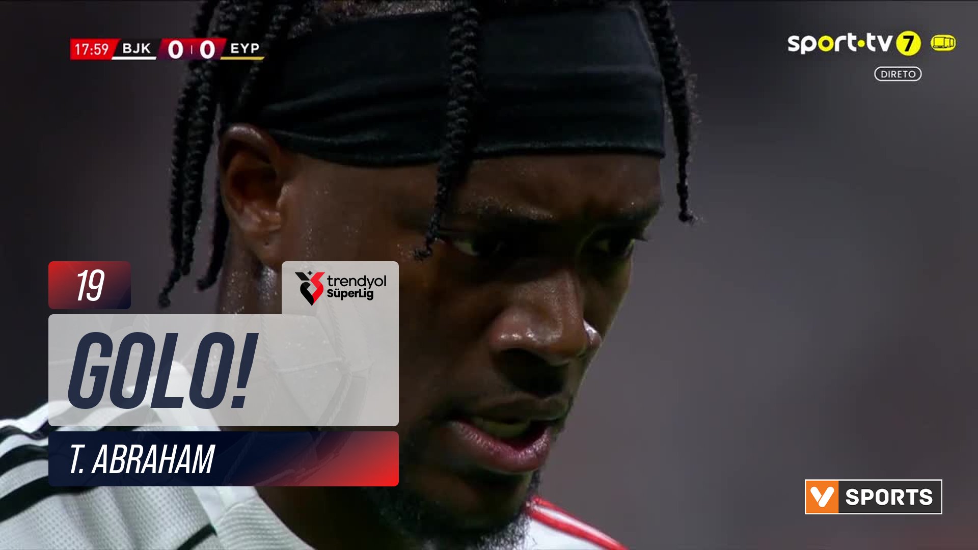 GOLO! Beşiktaş, T. Abraham aos 19', Beşiktaş 1-0 Eyüpspor