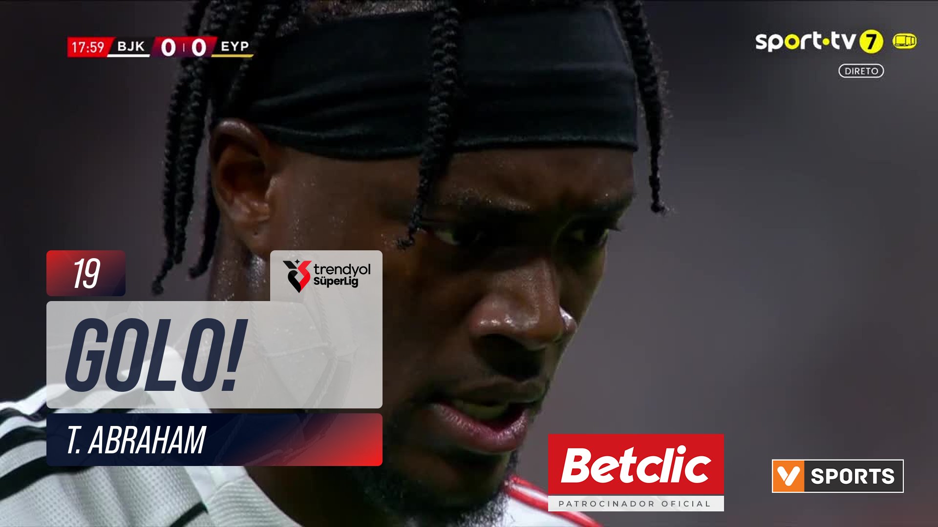 GOLO! Beşiktaş, T. Abraham aos 19', Beşiktaş 1-0 Eyüpspor