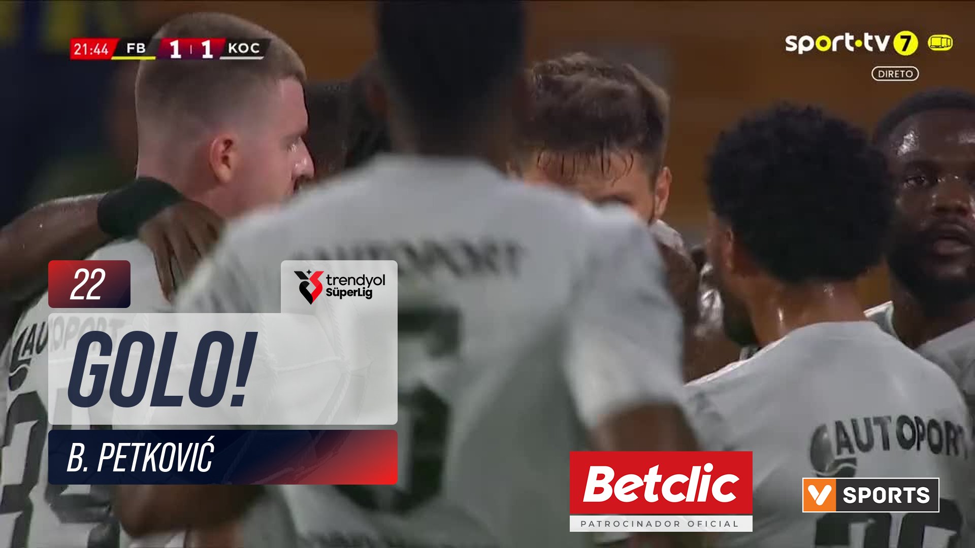 GOLO! Kocaelispor, B. Petković aos 22', Fenerbahçe 1-1 Kocaelispor