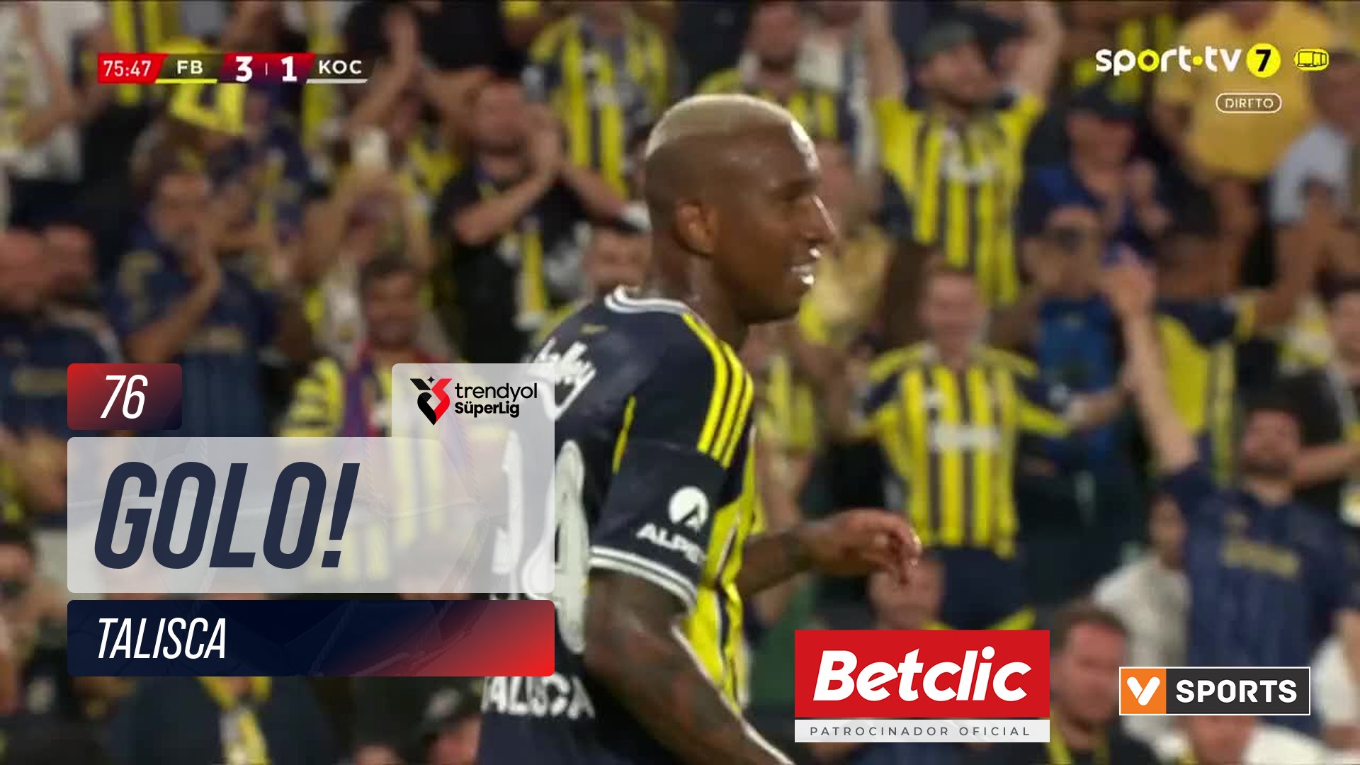GOLO! Fenerbahçe, Talisca aos 76', Fenerbahçe 4-1 Kocaelispor