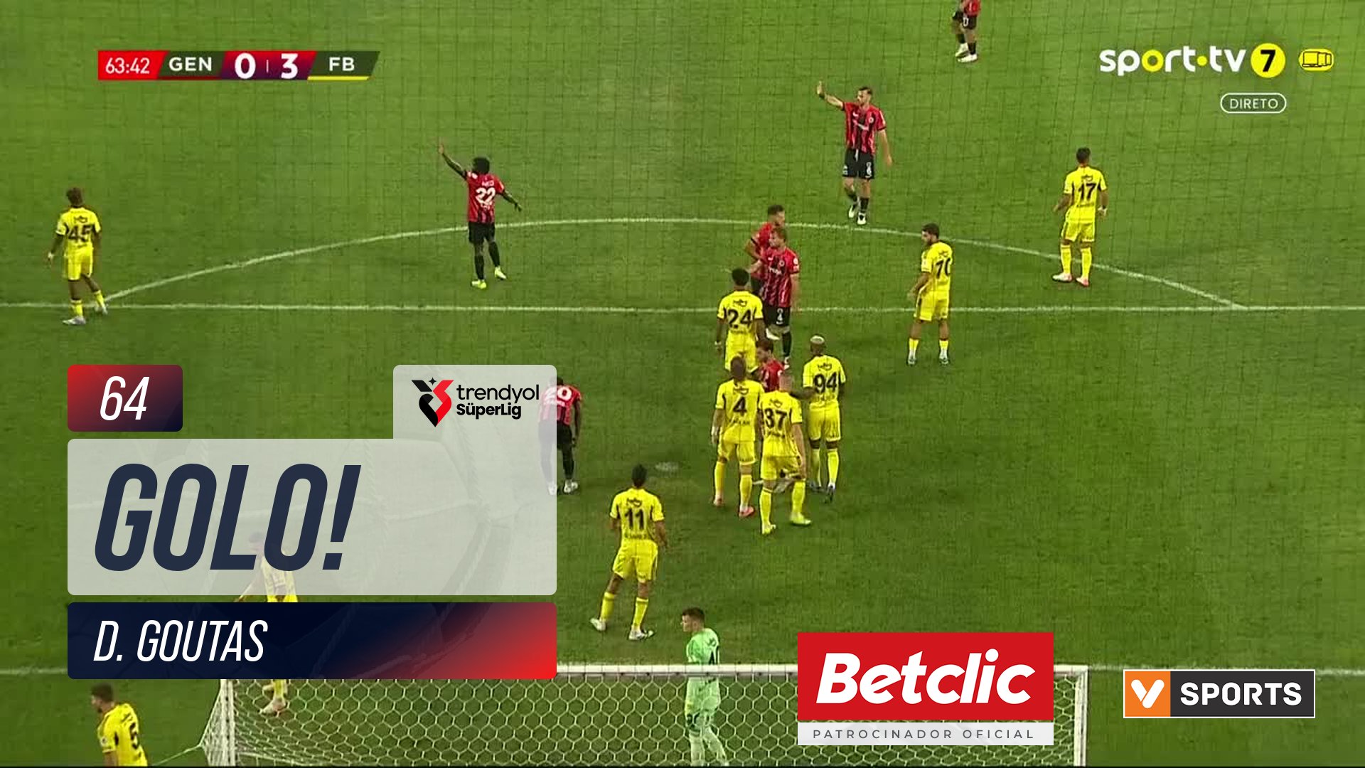 GOLO! Gençlerbirliği, D. Goutas aos 64', Gençlerbirliği 1-3 Fenerbahçe