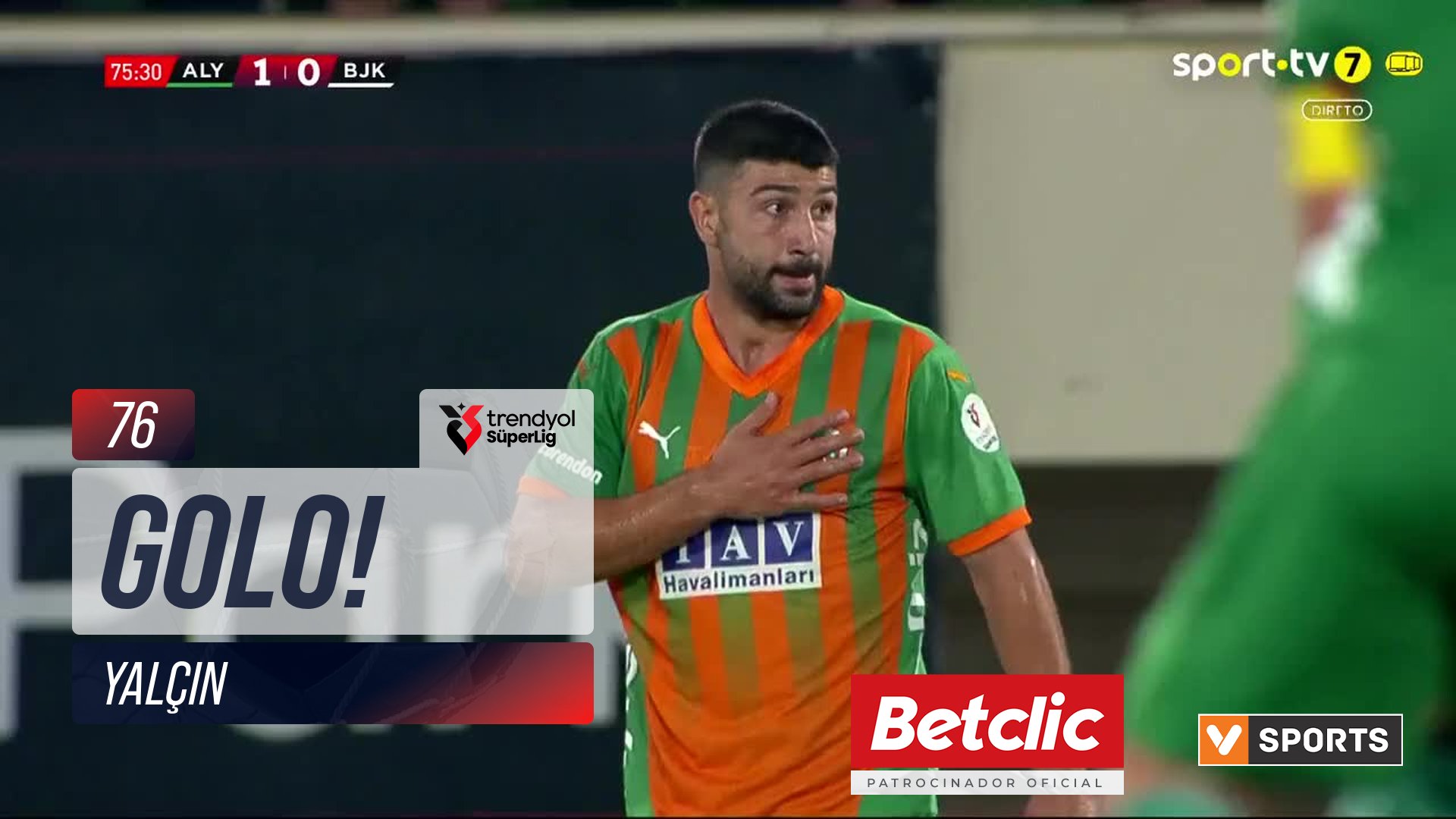 GOLO! Alanyaspor, Yalçın aos 76', Alanyaspor 2-0 Beşiktaş
