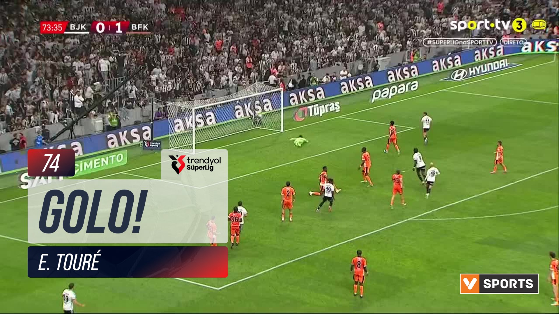 GOLO! Beşiktaş, E. Touré aos 74', Beşiktaş 1-1 Başakşehir