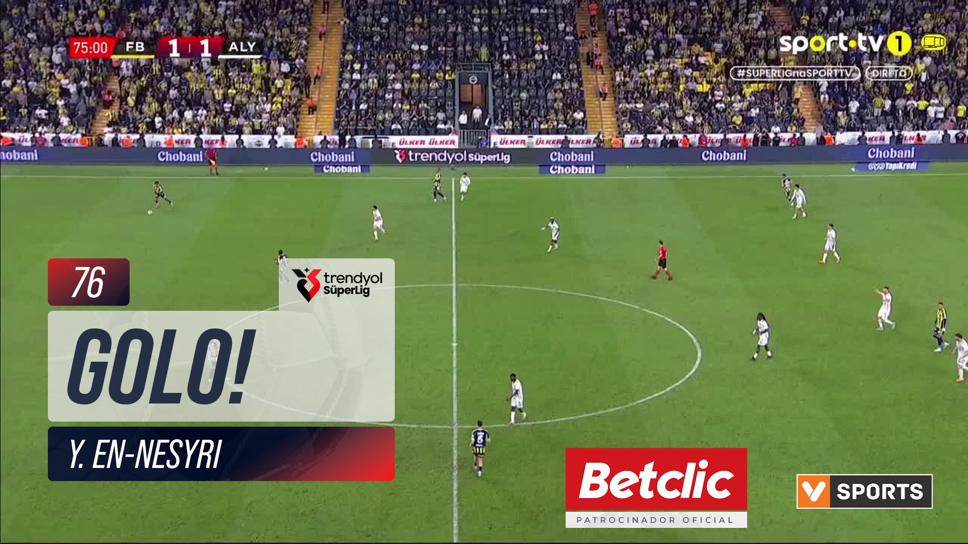 GOLO! Fenerbahçe, Y. En-Nesyri aos 76', Fenerbahçe 2-1 Alanyaspor