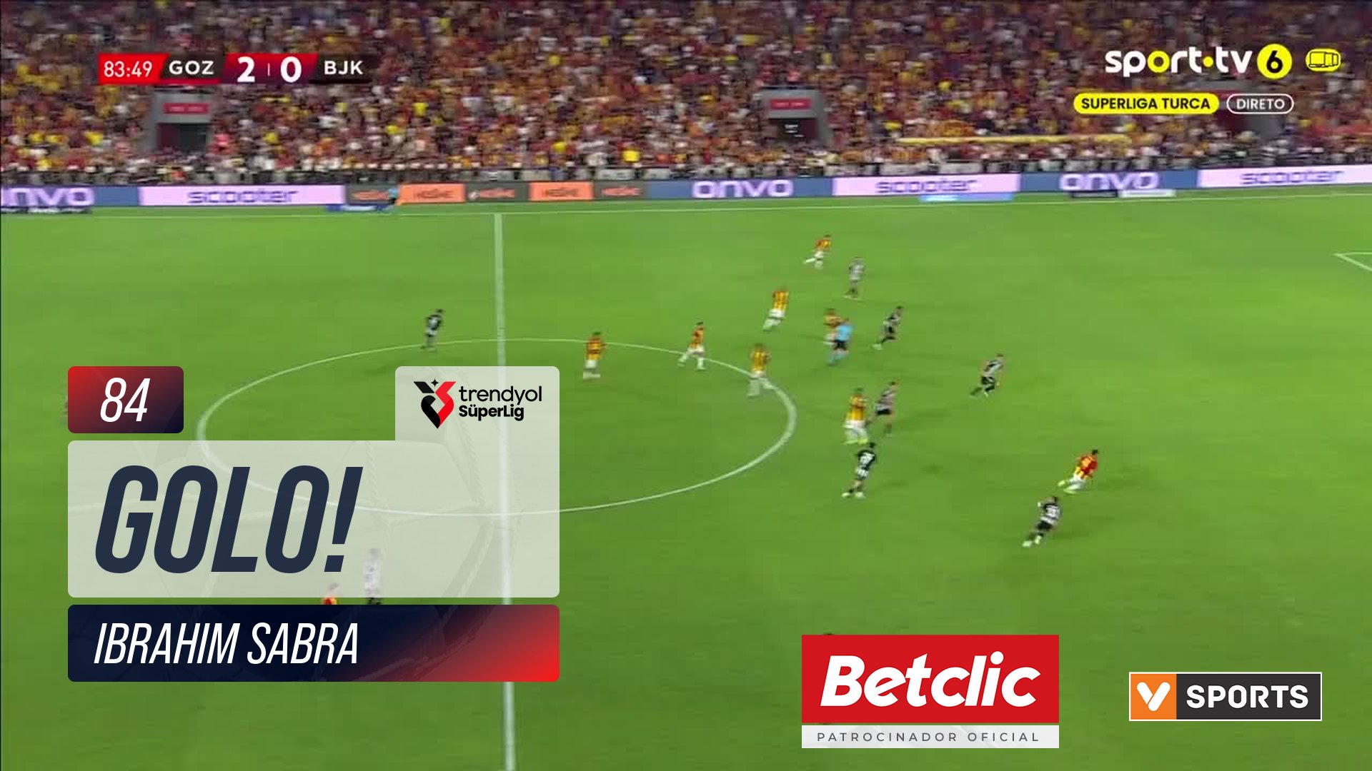 GOLO! Göztepe, Ibrahim Sabra aos 84', Göztepe 3-0 Beşiktaş