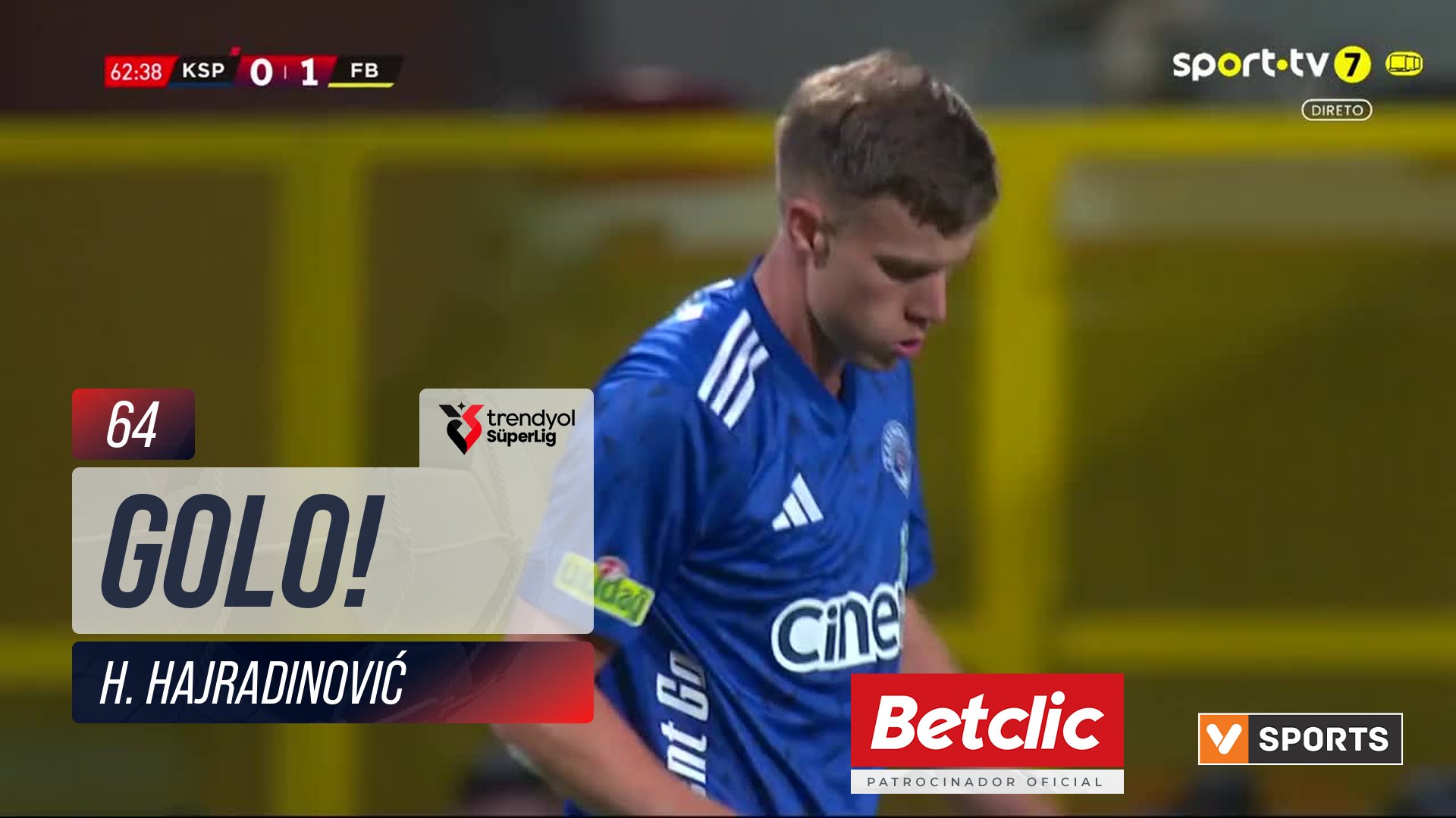 GOLO! Kasımpaşa, H. Hajradinović aos 64', Kasımpaşa 1-1 Fenerbahçe