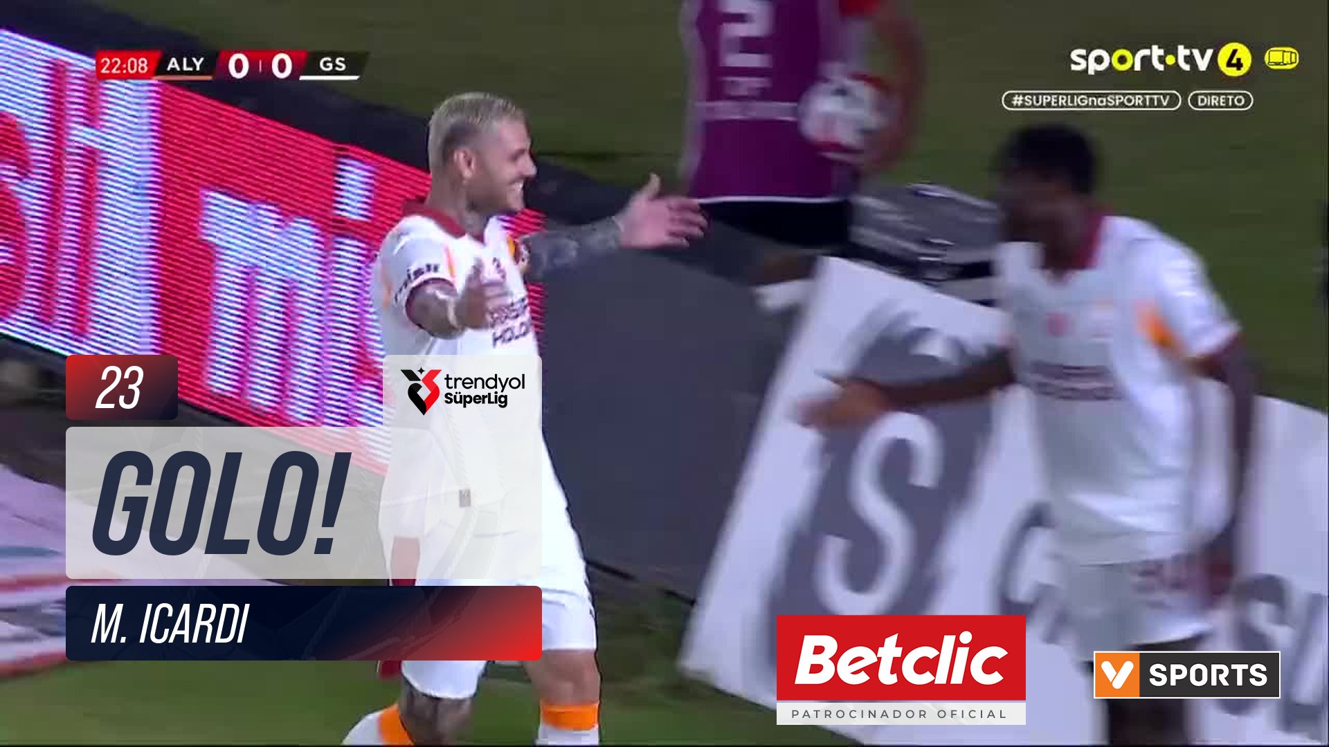 GOLO! Galatasaray, M. Icardi aos 23', Alanyaspor 0-1 Galatasaray