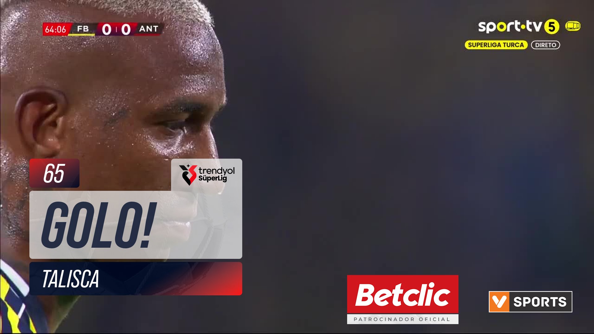 GOLO! Fenerbahçe, Talisca aos 65', Fenerbahçe 1-0 Antalyaspor