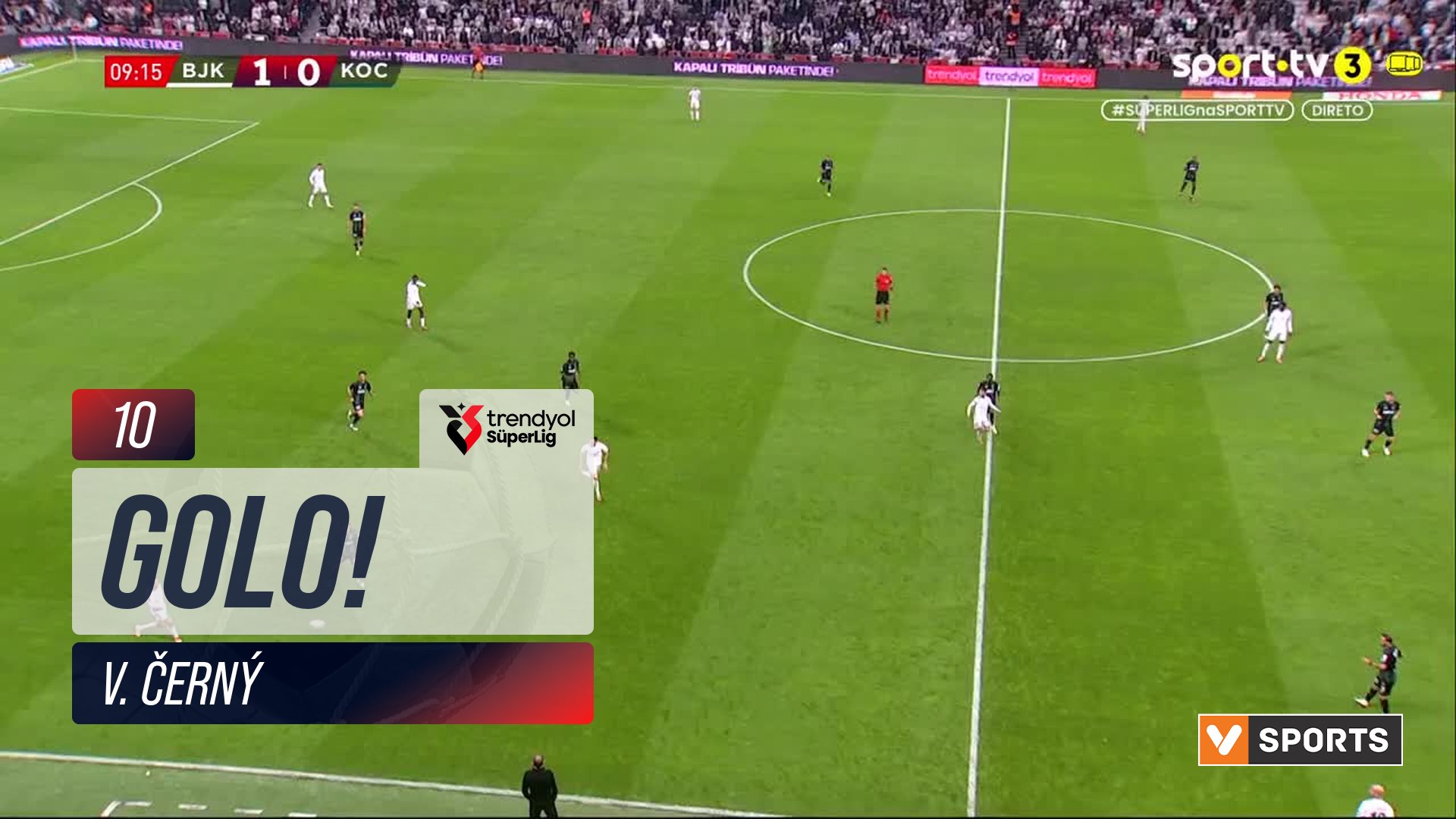 GOLO! Beşiktaş, V. Černý aos 10', Beşiktaş 2-0 Kocaelispor