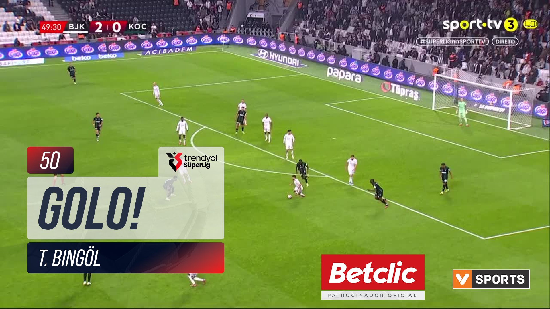 GOLO! Kocaelispor, T. Bingöl aos 50', Beşiktaş 2-1 Kocaelispor