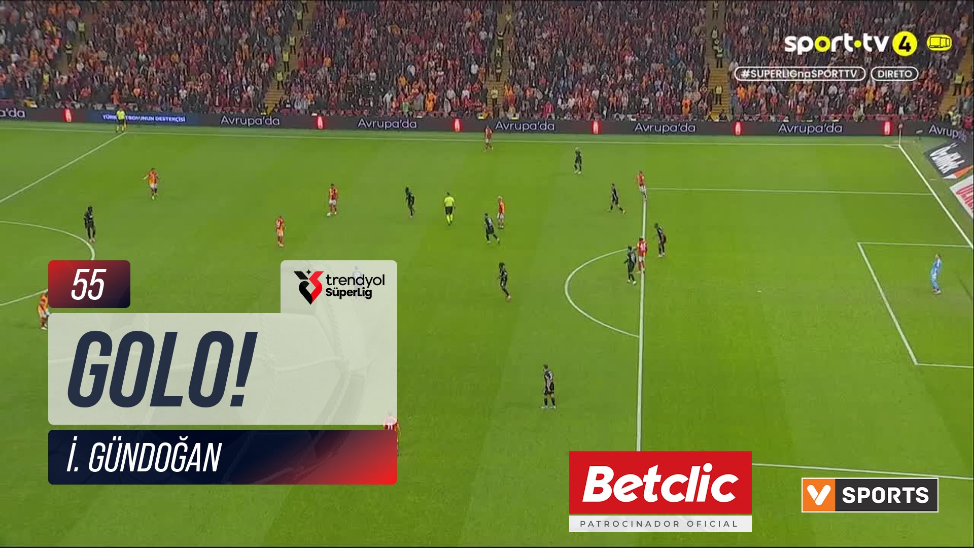 GOLO! Galatasaray, İ. Gündoğan aos 55', Galatasaray 1-1 Beşiktaş