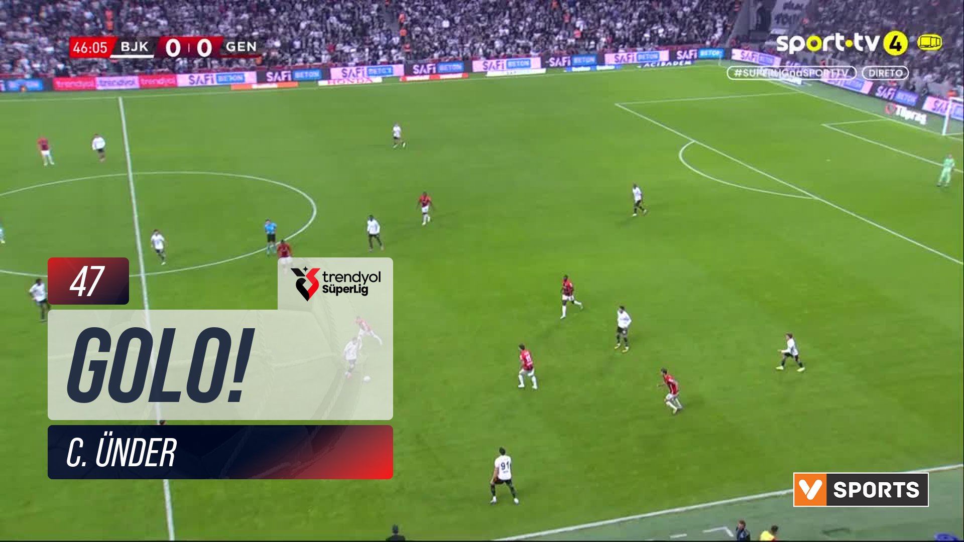 GOLO! Beşiktaş, C. Ünder aos 47', Beşiktaş 1-0 Gençlerbirliği