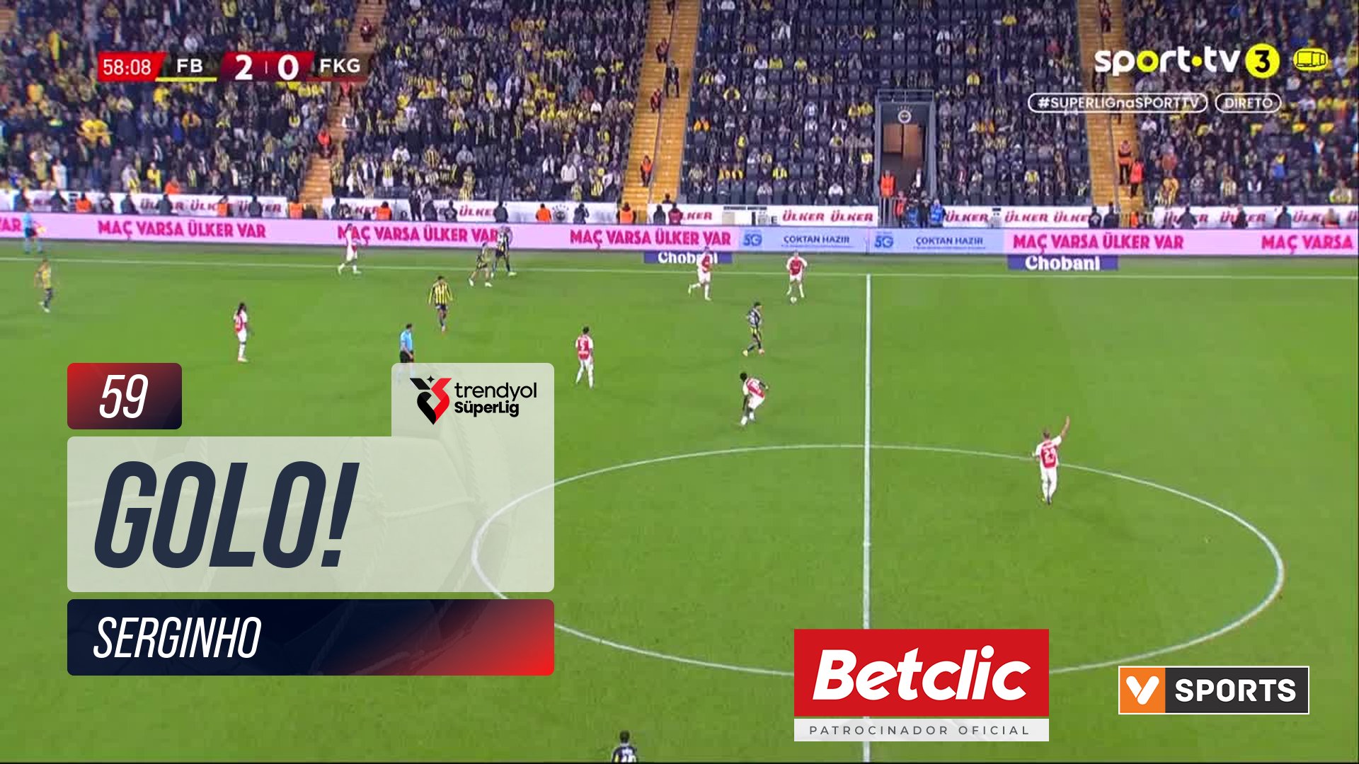 GOLO! Fatih Karagümrük, Serginho aos 59', Fenerbahçe 2-1 Fatih Karagümrük