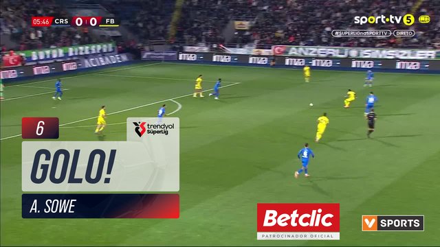 GOLO! Rizespor, A. Sowe aos 6', Rizespor 1-0 Fenerbahçe