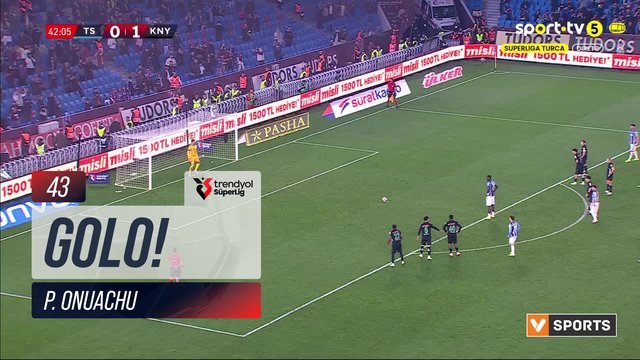 GOLO! Trabzonspor, P. Onuachu aos 43', Trabzonspor 1-1 Konyaspor