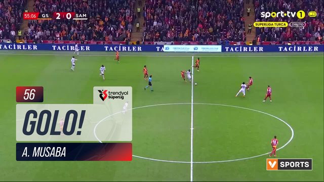 GOLO! Samsunspor, A. Musaba aos 56', Galatasaray 2-1 Samsunspor
