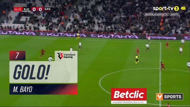 GOLO! Gaziantep FK, M. Bayo aos 7', Beşiktaş 0-1 Gaziantep FK