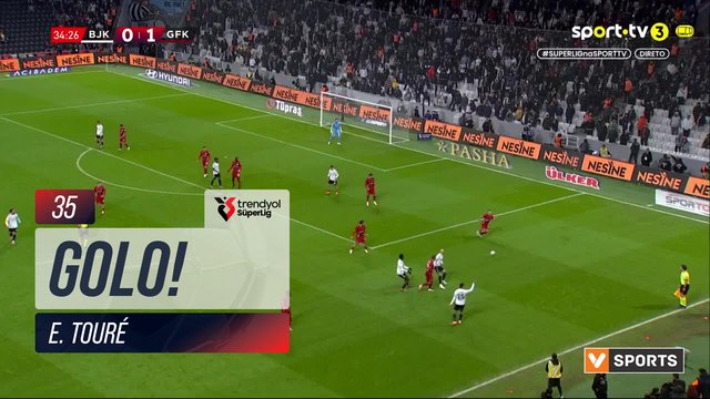 GOLO! Beşiktaş, E. Touré aos 35', Beşiktaş 1-1 Gaziantep FK